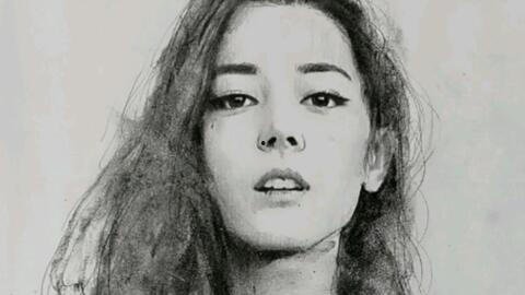 素描明星热巴,捕捉东方美人的独特魅力